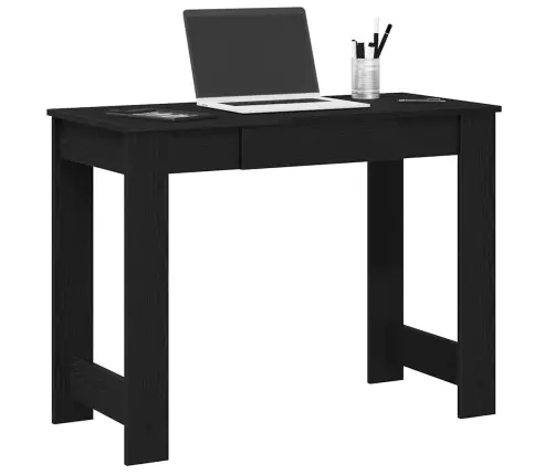 Rakstāmgalds, Melns, 100X45X75 Cm, Skaidu Plāksne Vidaxl