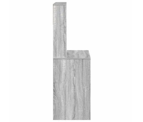 Rakstāmgalds Ar Plauktiem, Pelēka Ozolkoka Krāsa, 100X45X140 Cm Vidaxl
