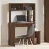 Rašomasis Stalas Su Lentynomis, Rudas, 100X45X140cm Mediena