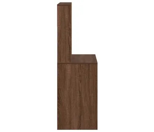 Rašomasis Stalas Su Lentynomis, Rudas, 100X45X140cm Mediena