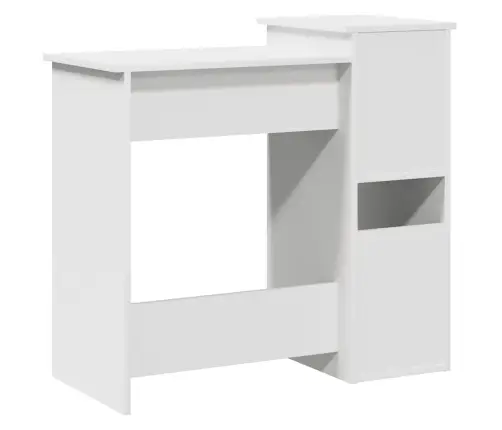 Rakstāmgalds Ar Plauktiem, 84X40X78 Cm, Skaidu Plāksne, Balts Vidaxl