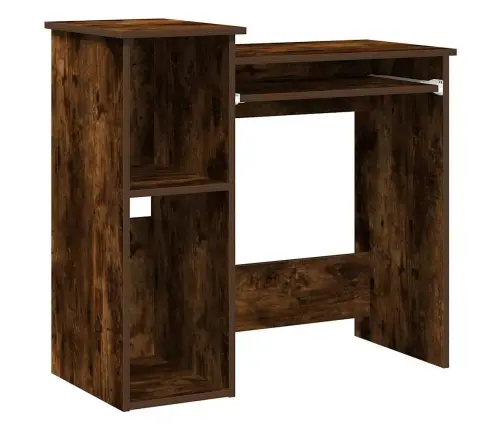 Rašomasis Stalas Su Lentynomis Rūkytas Ąžuolas