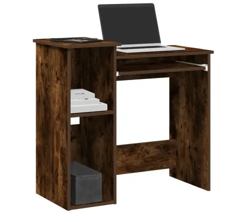 Rašomasis Stalas Su Lentynomis Rūkytas Ąžuolas