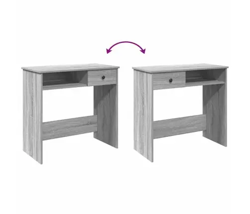 Rakstāmgalds, Pelēcīga Ozola, 80X40X75 Cm, Inženierijas Koks Vidaxl