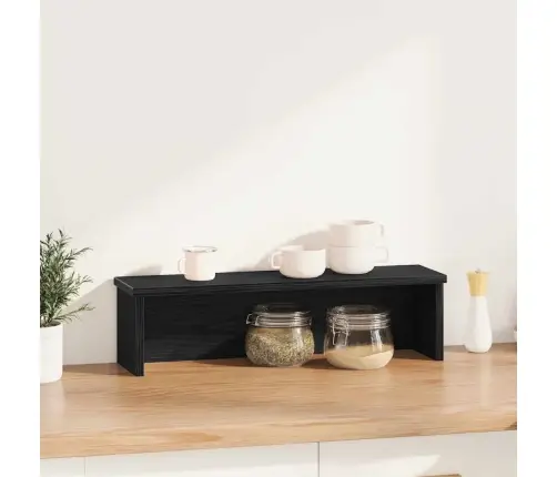 Virtuves Plaukts Saliekams, Melns 50X15X16 Cm Inženierijas Koks Vidaxl