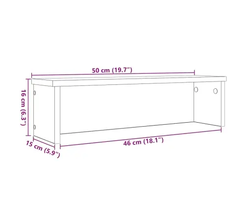 Virtuves Plaukts Saliekams 50X15X16 Cm Inženierijas Koks Vidaxl