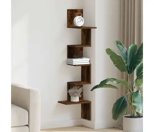 Sienas Stūra Plaukts, Ozolkoka, 32X32X127,5 Cm, Koks Vidaxl