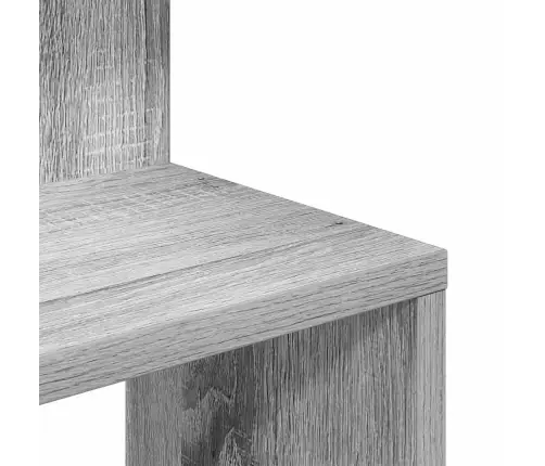 Sieninė Kampinė Lentyna, Pilkas Ąžuolo, 32X32X127,5cm Mediena