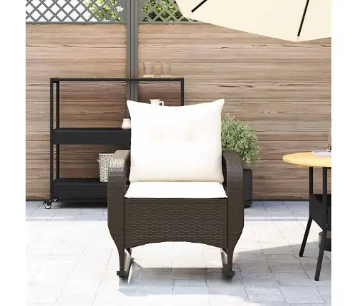 Dārza Šūpuļkrēsls Ar Matračiem, Brūna Pe Rotangpalma Vidaxl