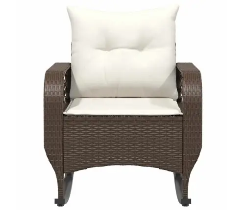 Dārza Šūpuļkrēsls Ar Matračiem, Brūna Pe Rotangpalma Vidaxl