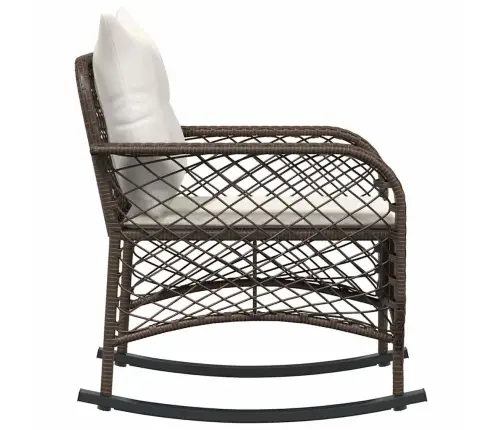 Dārza Šūpuļkrēsls Ar Matračiem, Brūna Pe Rotangpalma Vidaxl