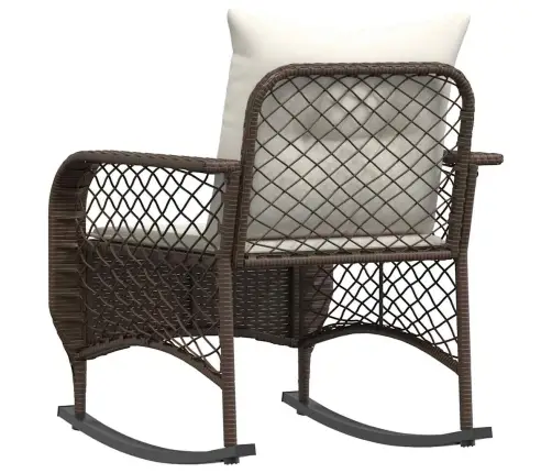 Dārza Šūpuļkrēsls Ar Matračiem, Brūna Pe Rotangpalma Vidaxl