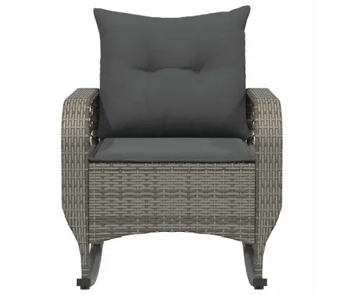 Dārza Šūpuļkrēsls Ar Matračiem, Pelēka Pe Rotangpalma Vidaxl