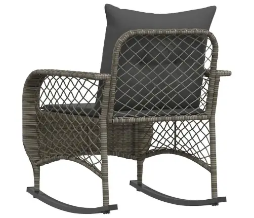 Dārza Šūpuļkrēsls Ar Matračiem, Pelēka Pe Rotangpalma Vidaxl