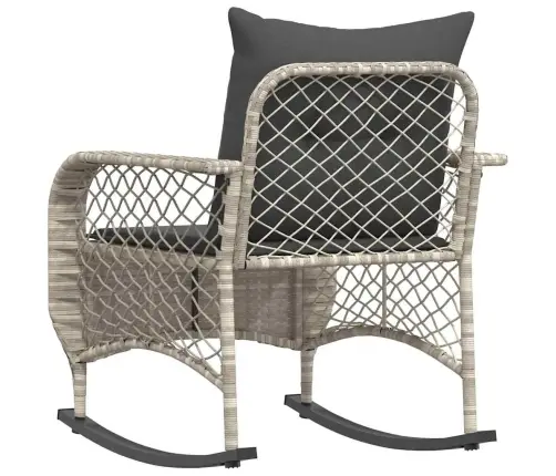 Supama Sodo Kėdė Su Pagalvėlėmis, Pilkos Spalvos, Poliratanas