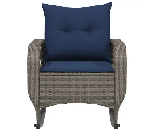 Dārza Šūpuļkrēsls Ar Matračiem, Pelēka Pe Rotangpalma Vidaxl