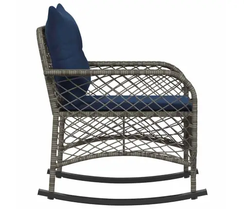 Dārza Šūpuļkrēsls Ar Matračiem, Pelēka Pe Rotangpalma Vidaxl