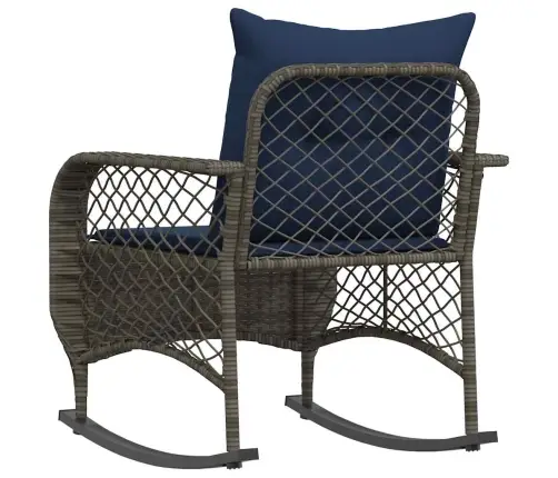 Dārza Šūpuļkrēsls Ar Matračiem, Pelēka Pe Rotangpalma Vidaxl