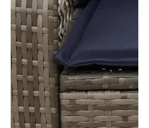 Dārza Šūpuļkrēsls Ar Matračiem, Pelēka Pe Rotangpalma Vidaxl