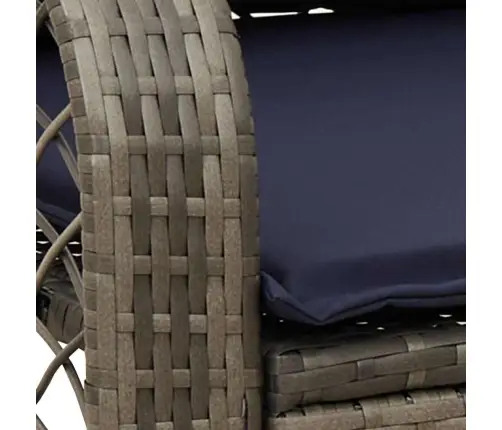 Dārza Šūpuļkrēsls Ar Matračiem, Pelēka Pe Rotangpalma Vidaxl