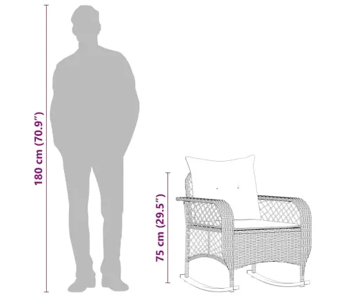 Dārza Šūpuļkrēsls Ar Matračiem, Pelēka Pe Rotangpalma Vidaxl