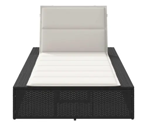 Sauļošanās Krēsls Ar Peldošu Spilvenu, Melns Polirotangpalmas Vidaxl