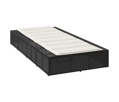 Sauļošanās Krēsls Ar Peldošu Spilvenu, Melns Polirotangpalmas Vidaxl