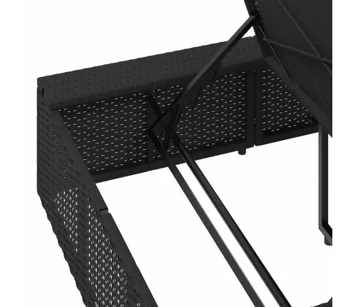 Sauļošanās Krēsls Ar Peldošu Spilvenu, Melns Polirotangpalmas Vidaxl