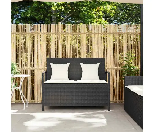 Dārza Uzglabāšanas Sols Ar Spilvenu, Melnu Polirotangpalmu Vidaxl