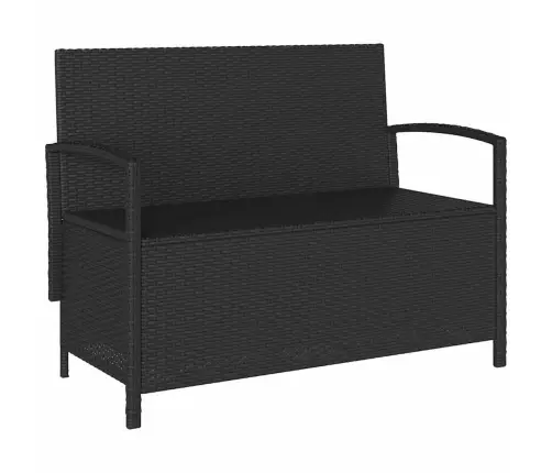 Dārza Uzglabāšanas Sols Ar Spilvenu, Melnu Polirotangpalmu Vidaxl