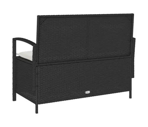 Dārza Uzglabāšanas Sols Ar Spilvenu, Melnu Polirotangpalmu Vidaxl