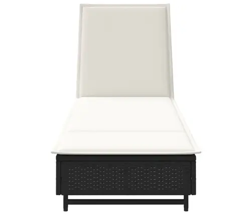 Saulės Gultas Su Ratukais Ir Čiužinuku, Juodas, Poliratanas