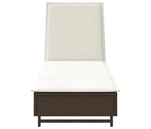 Sauļošanās Zvilnis Ar Riteņiem Un Matraci, Brūna Pe Rotangpalma Vidaxl