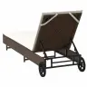 Sauļošanās Zvilnis Ar Riteņiem Un Matraci, Brūna Pe Rotangpalma Vidaxl