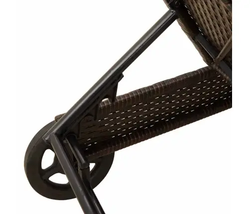 Sauļošanās Zvilnis Ar Riteņiem Un Matraci, Brūna Pe Rotangpalma Vidaxl