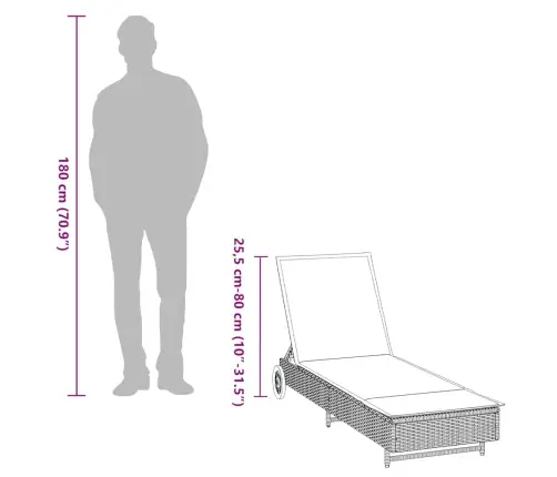 Sauļošanās Zvilnis Ar Riteņiem Un Matraci Pelēka Pe Rotangpalma Vidaxl Sauļošanās Zvilnis Ar Riteņiem Un Matraci Pelēka Pe Rotangpalma Vidaxl