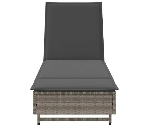 Sauļošanās Zvilnis Ar Riteņiem Un Matraci Pelēka Pe Rotangpalma Vidaxl Sauļošanās Zvilnis Ar Riteņiem Un Matraci Pelēka Pe Rotangpalma Vidaxl