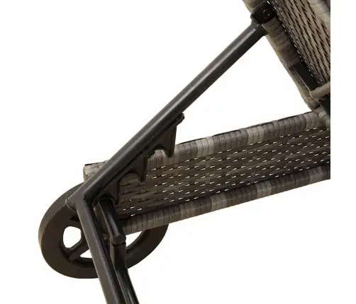 Sauļošanās Zvilnis Ar Riteņiem Un Matraci Pelēka Pe Rotangpalma Vidaxl Sauļošanās Zvilnis Ar Riteņiem Un Matraci Pelēka Pe Rotangpalma Vidaxl