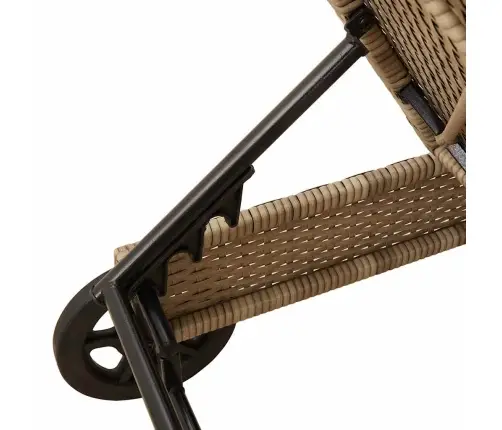 Päevitustool Rataste Ja Istmepadjaga, Beež, Polürotang