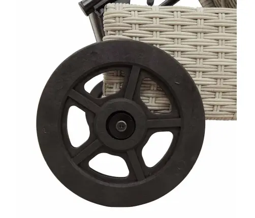 Sauļošanās Zvilnis Ar Riteņiem Un Matraci Pelēka Pe Rotangpalma Vidaxl Sauļošanās Zvilnis Ar Riteņiem Un Matraci Pelēka Pe Rotangpalma Vidaxl