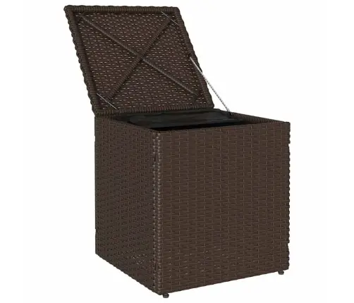 Sodo Taburetės Su Pagalvėlėmis 2 Vnt Ruda Polietileno Rotango