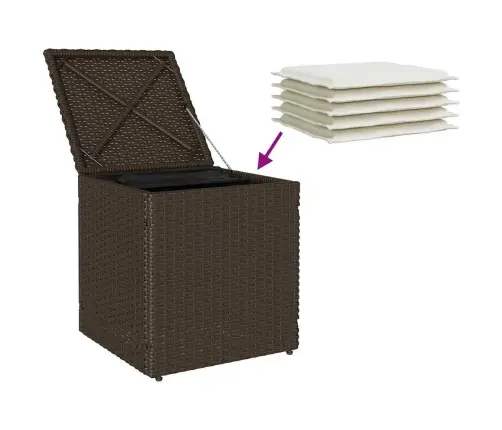 Sodo Taburetės Su Pagalvėlėmis 2 Vnt Ruda Polietileno Rotango