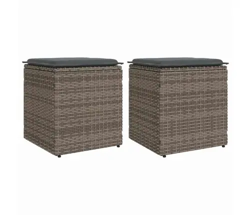 Dārza Krēsli Ar Spilveniem 2 Gab., Pelēka Polirotangpalmas Vidaxl