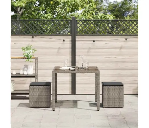 Dārza Krēsli Ar Spilveniem 2 Gab., Pelēka Polirotangpalmas Vidaxl