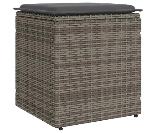 Dārza Krēsli Ar Spilveniem 2 Gab., Pelēka Polirotangpalmas Vidaxl