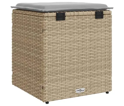 Dārza Krēsli Ar Spilveniem 2 Gab., Bēši Polirotangpalmas Vidaxl