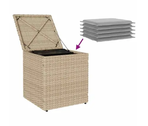 Dārza Krēsli Ar Spilveniem 2 Gab., Bēši Polirotangpalmas Vidaxl