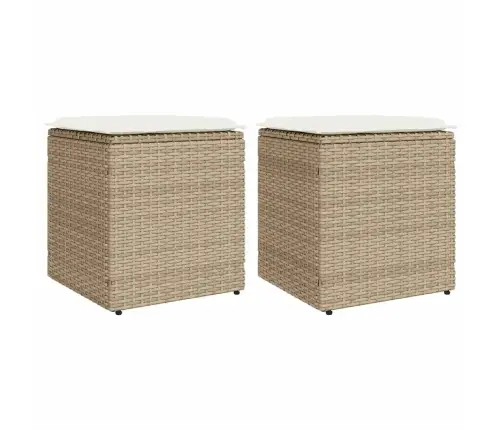 Dārza Krēsli Ar Spilveniem 2 Gab., Bēši Polirotangpalmas Vidaxl