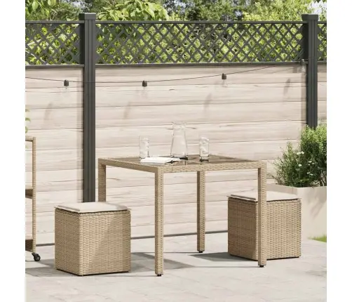 Dārza Krēsli Ar Spilveniem 2 Gab., Bēši Polirotangpalmas Vidaxl