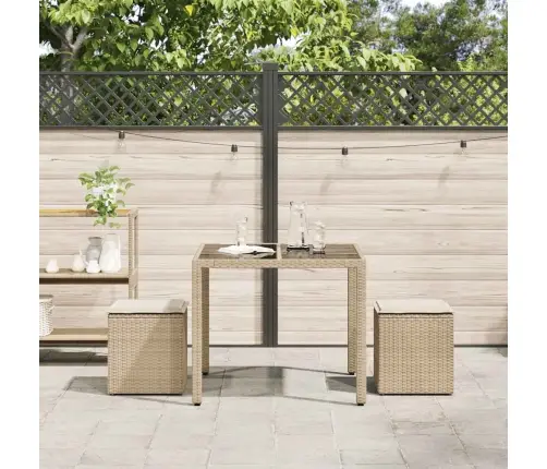 Dārza Krēsli Ar Spilveniem 2 Gab., Bēši Polirotangpalmas Vidaxl